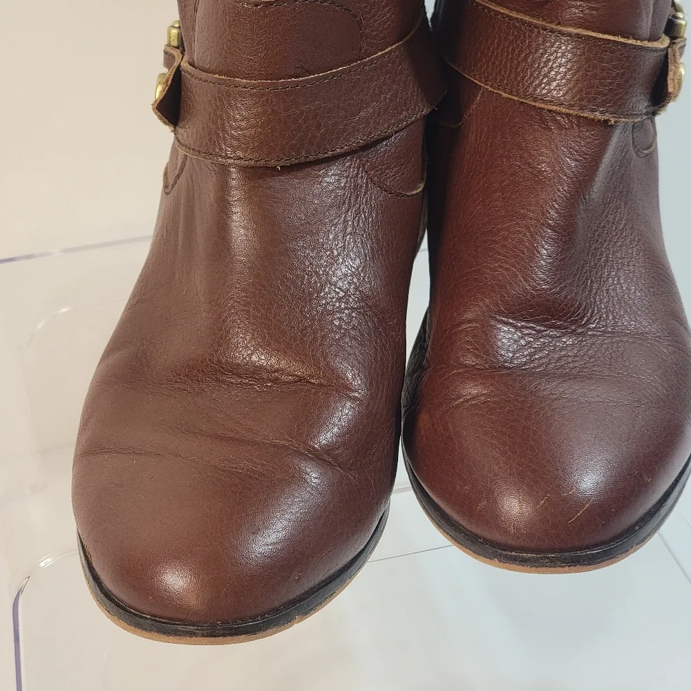 Dolce Vita Brown Pebbled Leather Riding Boots